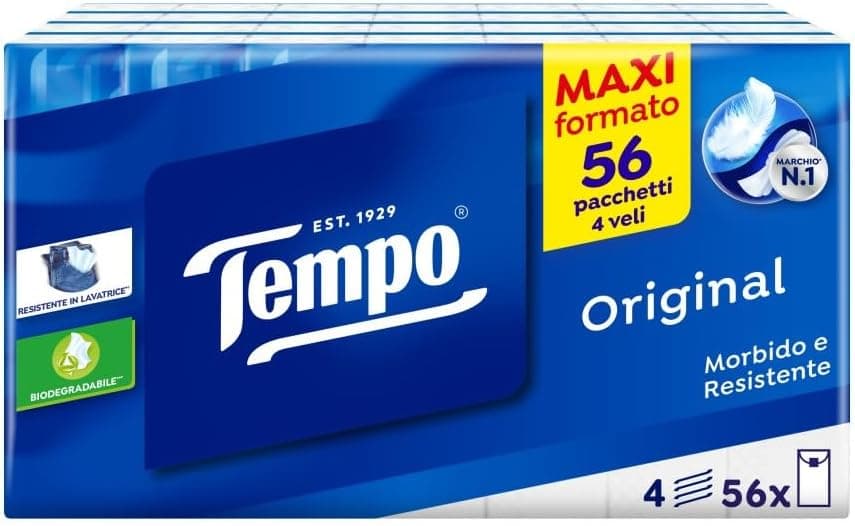 Offerta -29%: Tempo Pacchetti di Fazzoletti Tascabili a 8,50€!