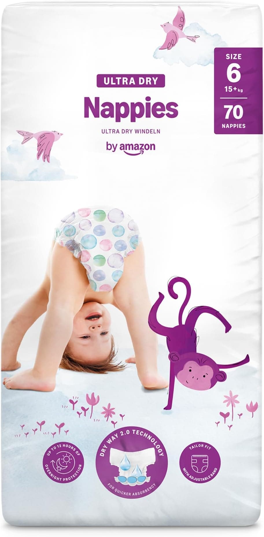 Offerta -23%: by Amazon 70 Ultra Dry Nappies a soli 15,01€!