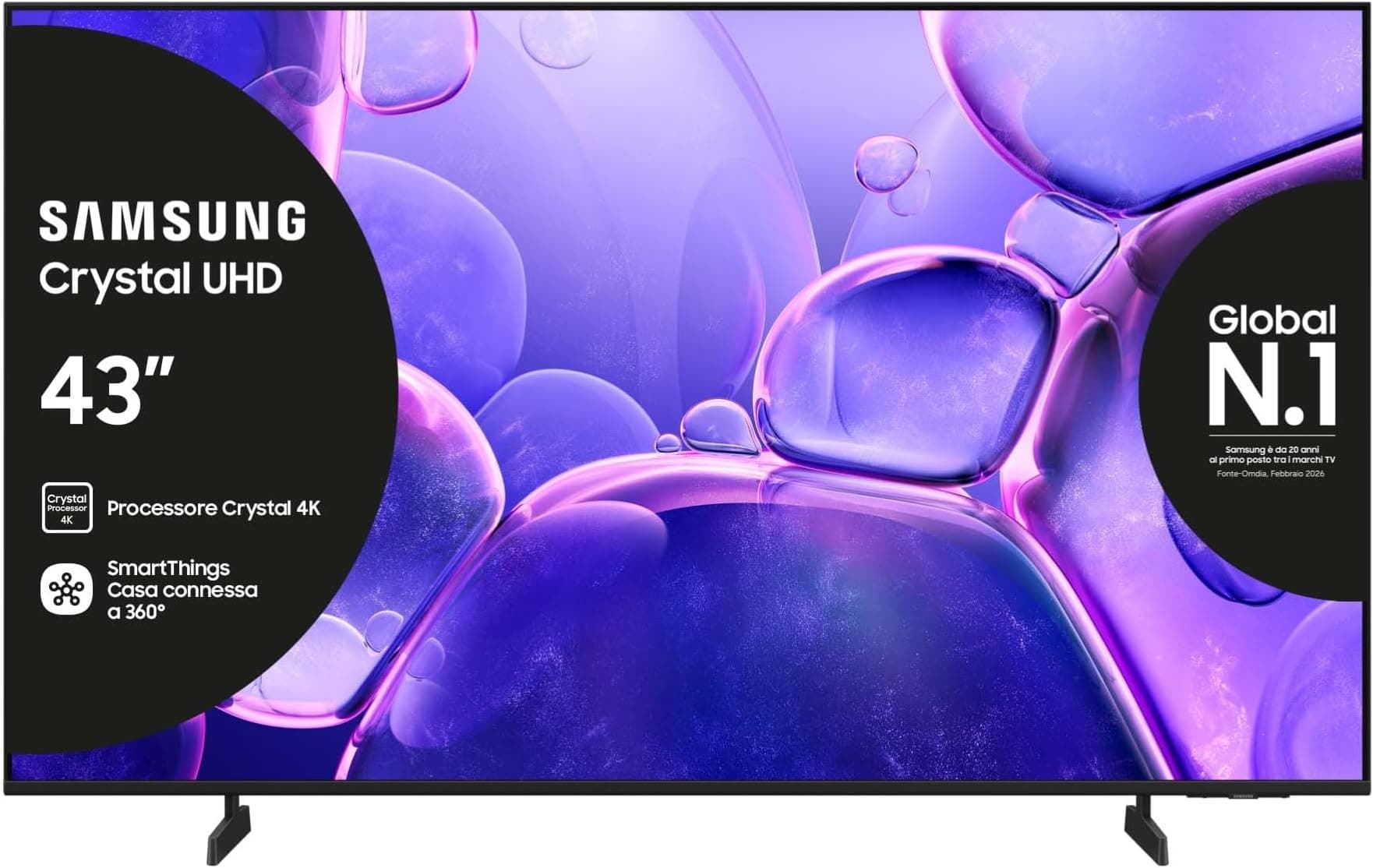 Offerta -40%: Samsung Crystal UHD 4K Smart TV 43'' a 257,21€