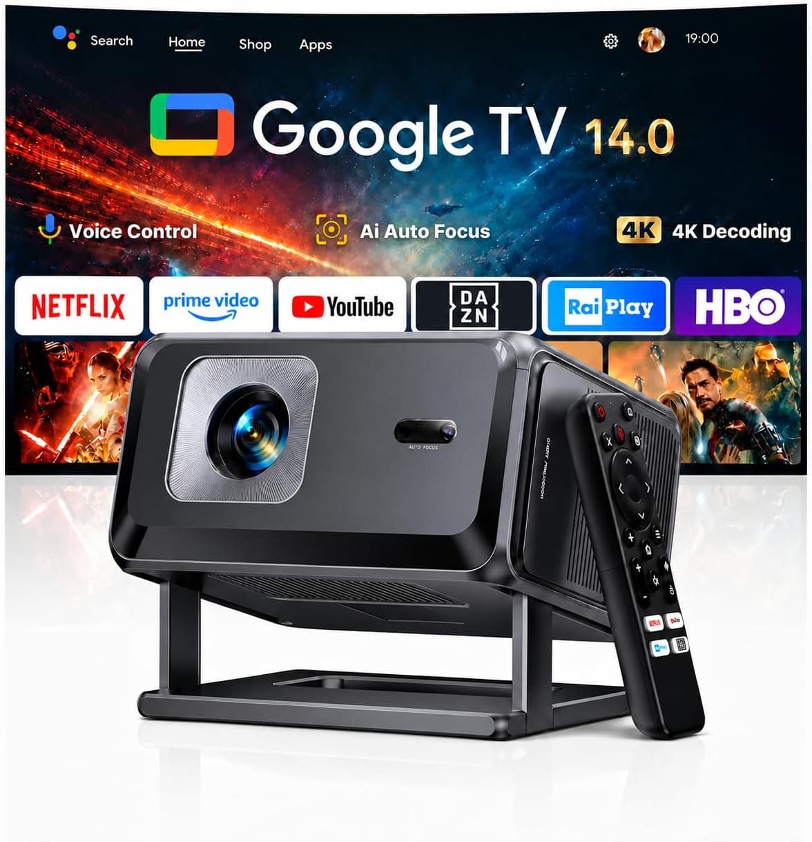 Offerta -35%: Proiettore 4K con Google TV a soli 208,13€!