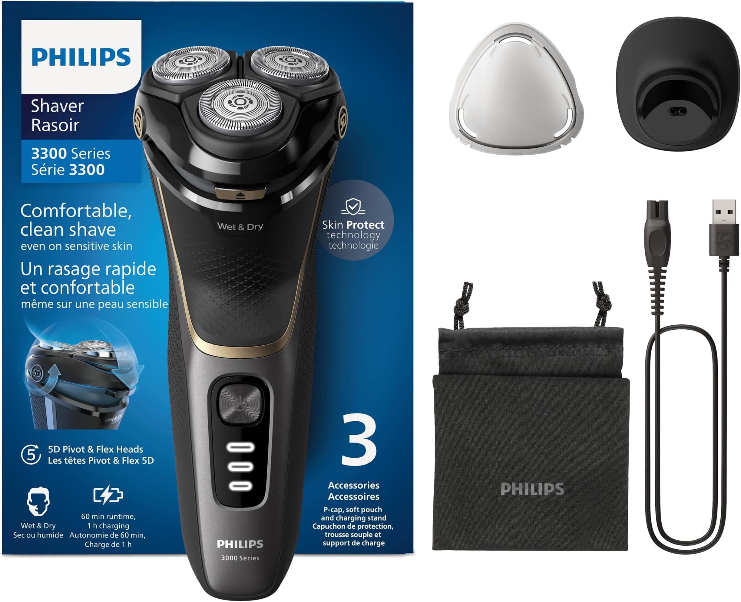 Offerta -43%: Philips rasoio elettrico Wet&Dry a soli 59,99€