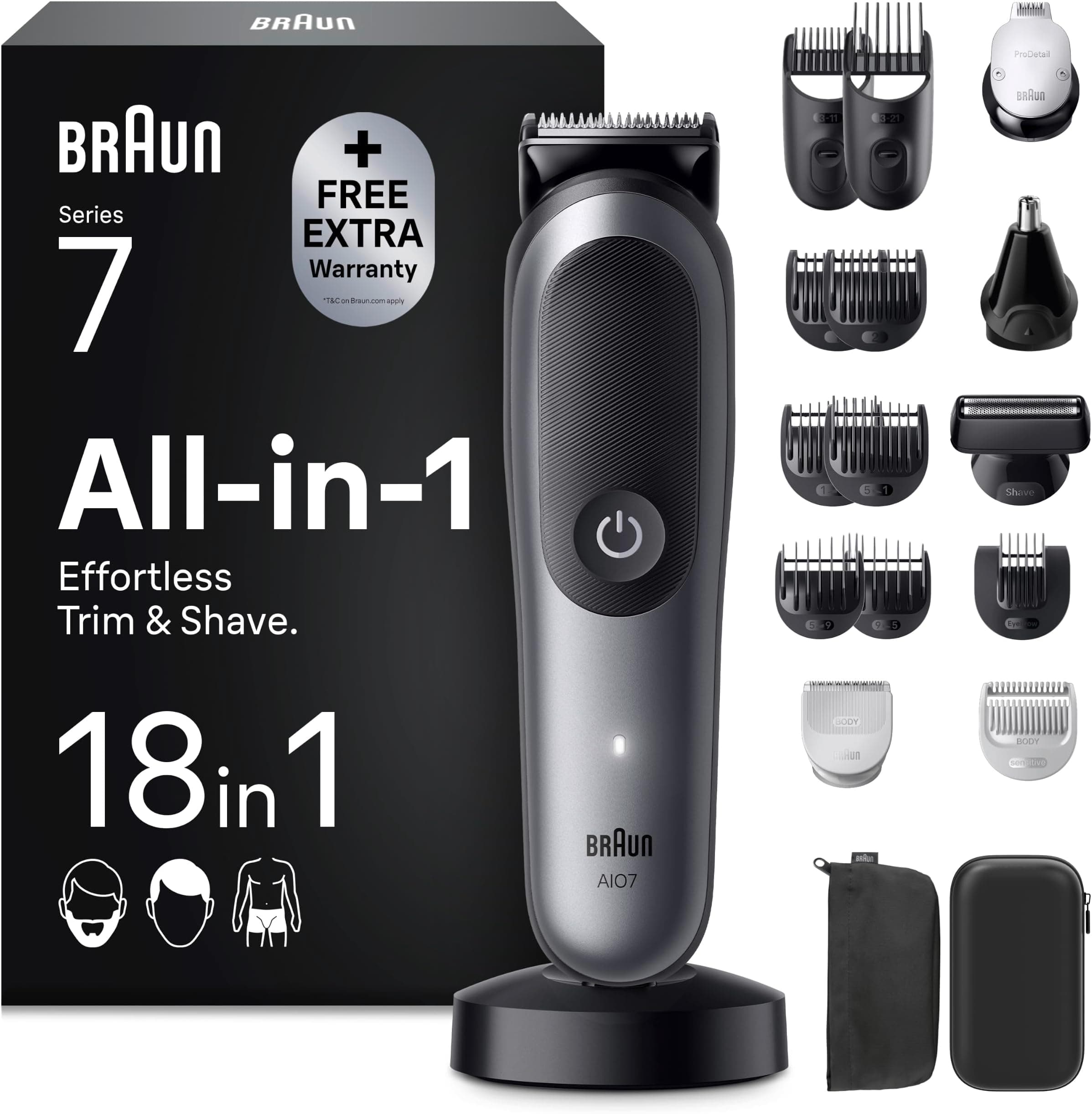 Offerta -43%: Braun Rasoio Elettrico Barba e Capelli a 79,99€