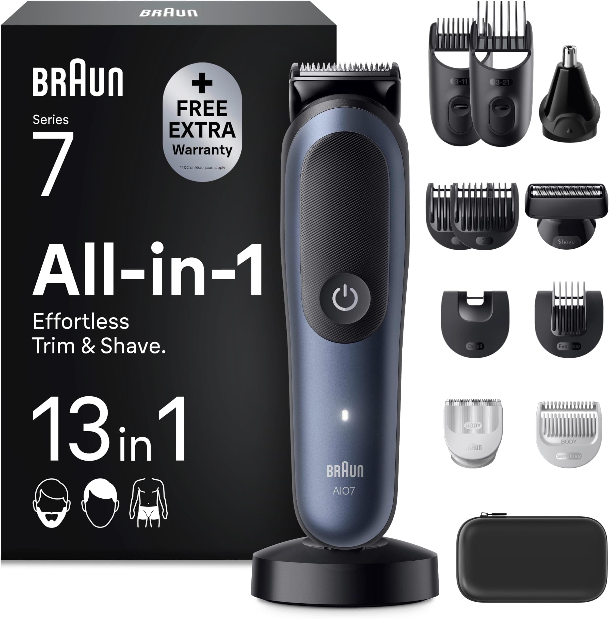 Offerta -32%: Braun Rasoio Elettrico Barba e Capelli a 74,99€