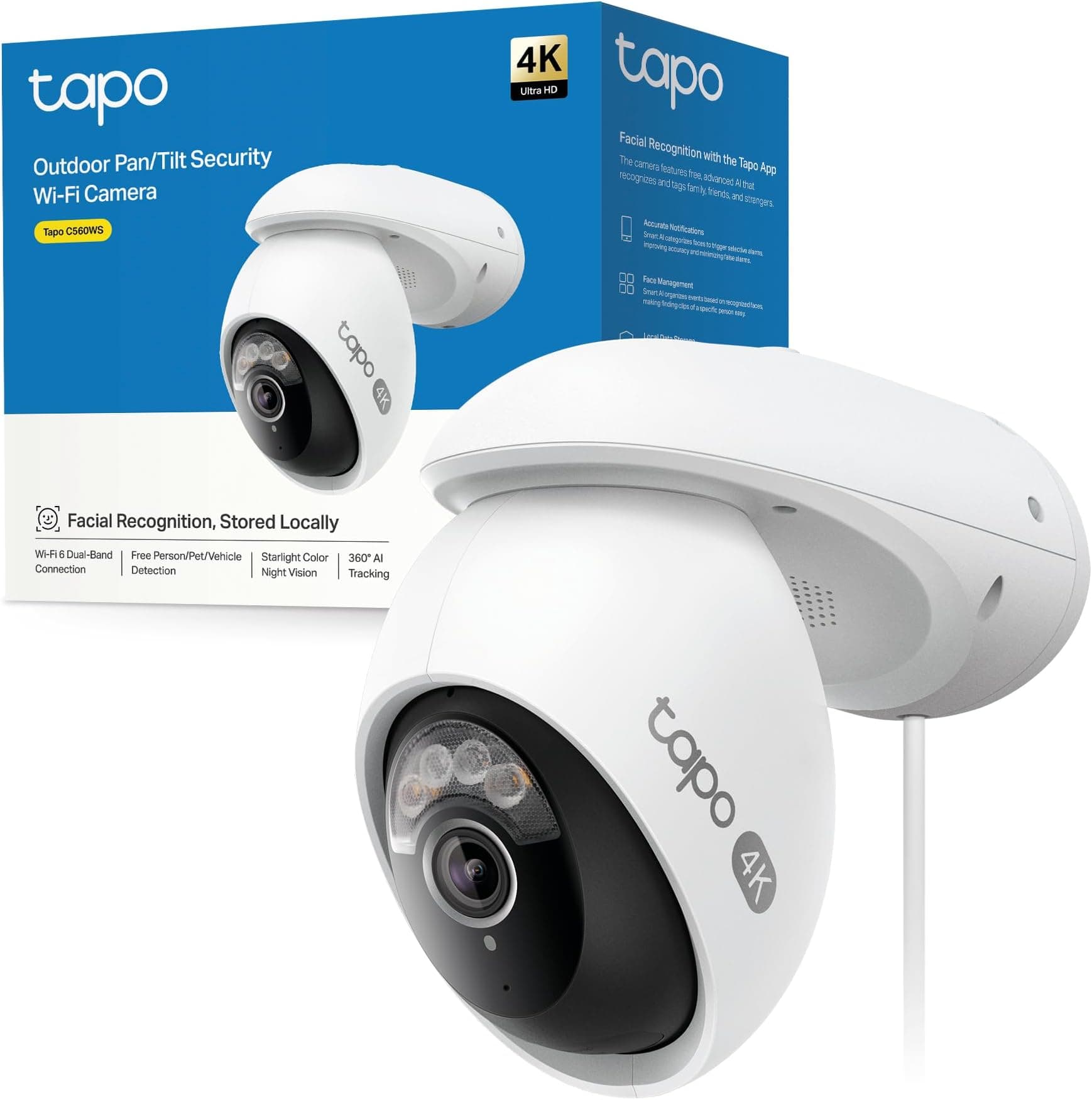 Offerta -27%: Tapo C560WS Telecamera Wi-Fi 4K a soli 79,99€