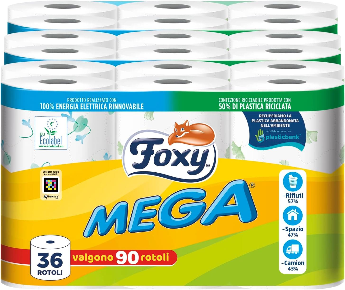 Risparmia -34%: Foxy Mega Carta Igienica 36 Rotoli in Offerta!